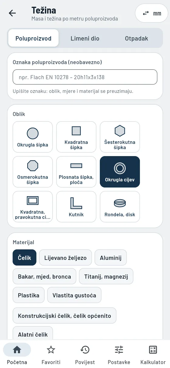 Gesello: težine – cijev od nehrđajućeg čelika
