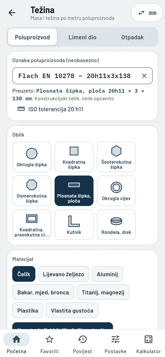 Gesello: težine – umetanje oznake