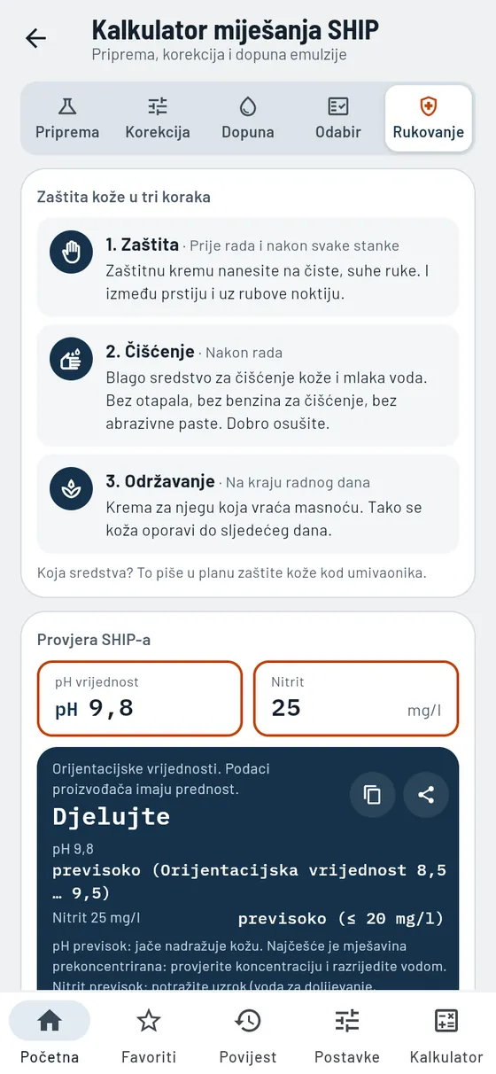Gesello: sredstvo za hlađenje i podmazivanje – održavanje i kontrolne vrijednosti
