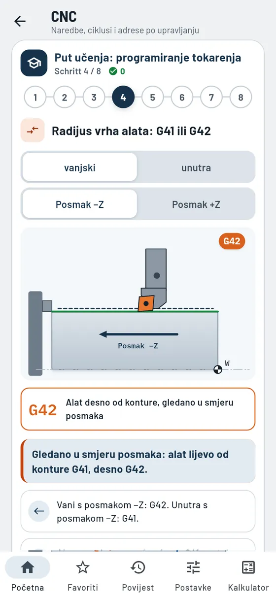Gesello: CNC – put učenja tokarenje: G41 ili G42