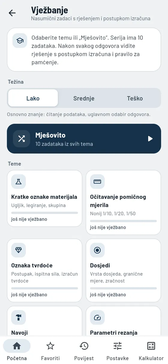 Gesello: Vježbanje – Odabir tema