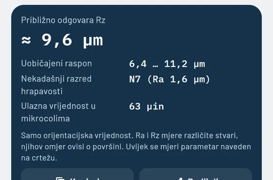 Ovako to izgleda u aplikaciji Gesello: površine
