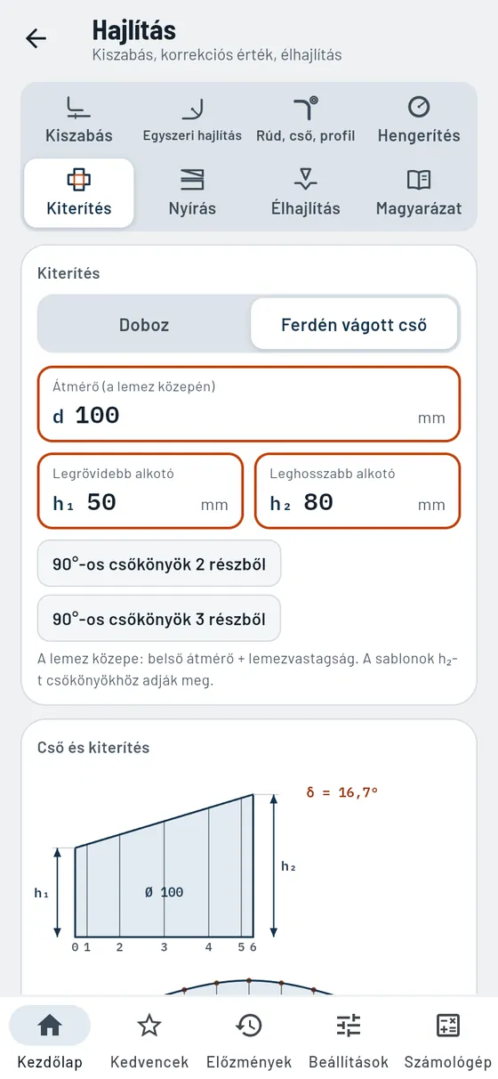 Gesello: Hajlítás – Ferdén vágott cső