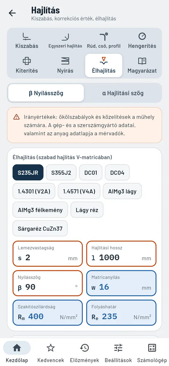 Gesello: Hajlítás – Élhajlítás