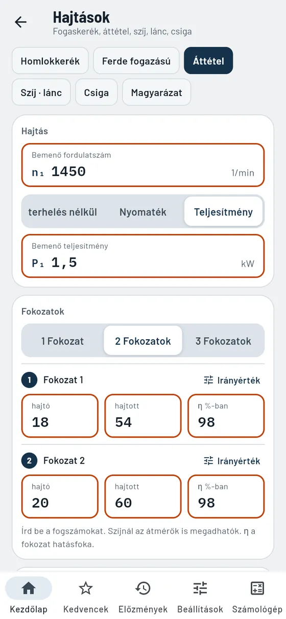 Gesello: Hajtások – Áttétel