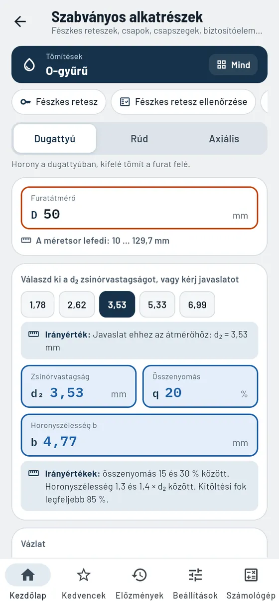 Gesello: szabványos alkatrészek – O-gyűrű