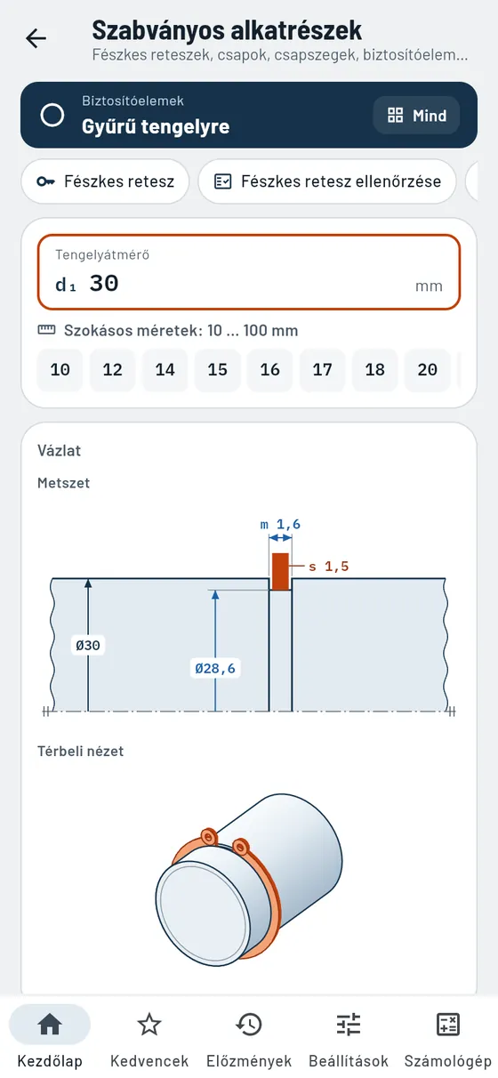 Gesello: szabványos alkatrészek – biztosítógyűrű