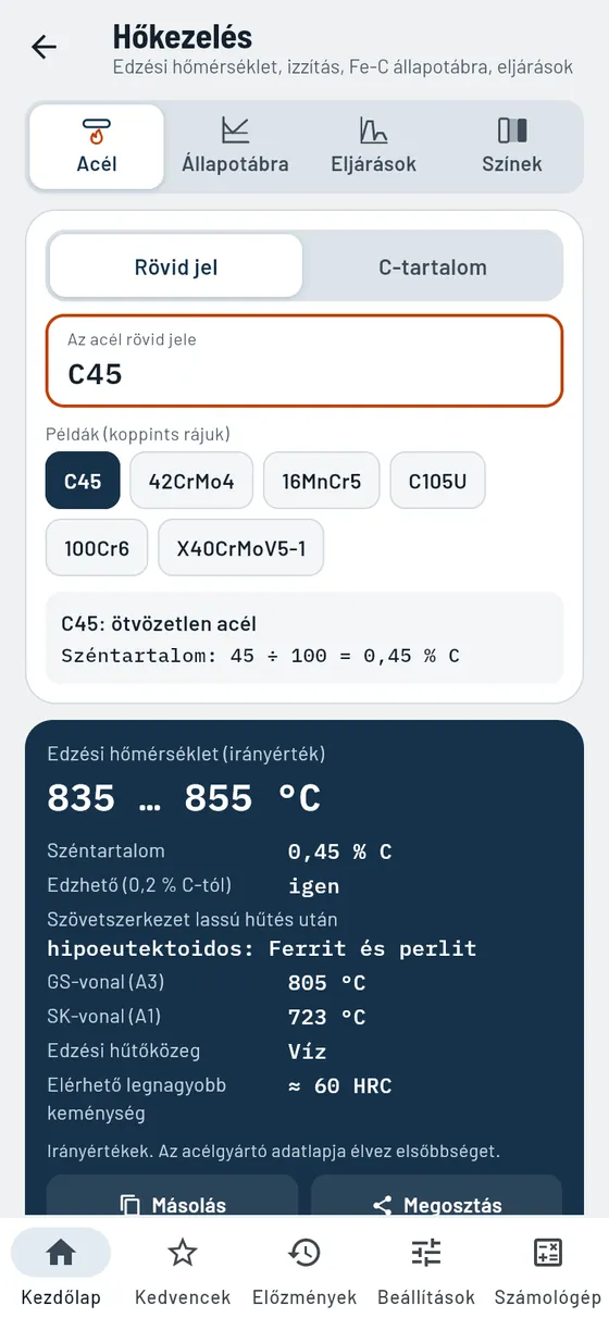 Gesello: Hőkezelés – C45 acél