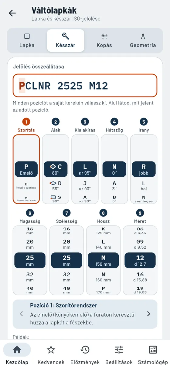 Gesello: váltólapkák – késszár