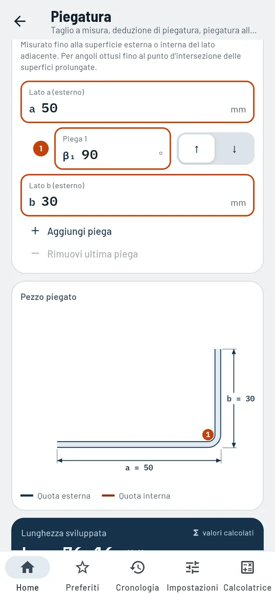 Gesello: Piegatura – Taglio a misura pezzo piegato