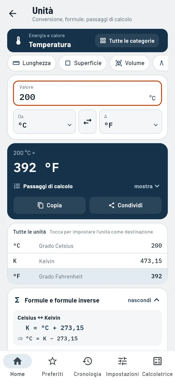 Gesello: Unità – Temperatura