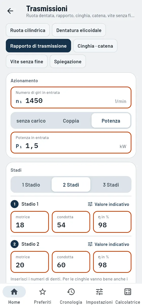 Gesello: Trasmissioni – Rapporto di trasmissione