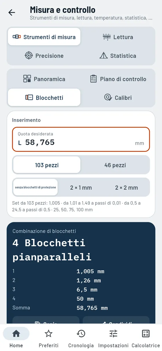 Gesello: misura e controllo – combinare blocchetti pianparalleli