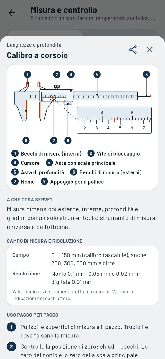 Gesello: misura e controllo – strumento di misura calibro a corsoio