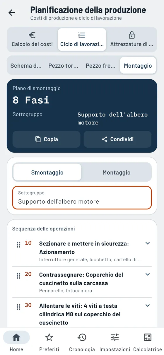 Gesello: Pianificazione della produzione – Montaggio