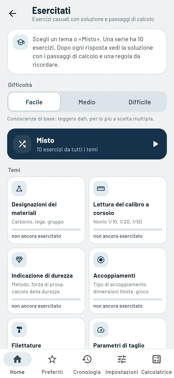 Gesello: Esercitati – Scegli gli argomenti