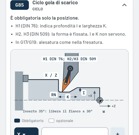 Ecco come appare in Gesello: CNC