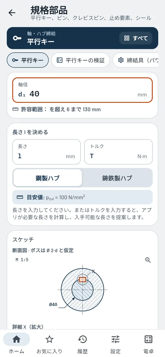 Gesello：規格部品 – 平行キー