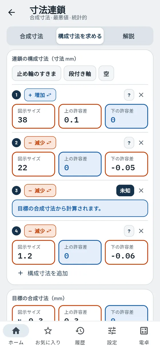 Gesello:寸法連鎖 – 未知の寸法要素を求める