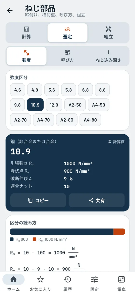 Gesello:ねじ部品 – 強度区分 10.9