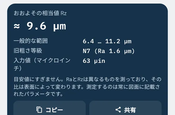 Gesello での表示例：表面粗さ