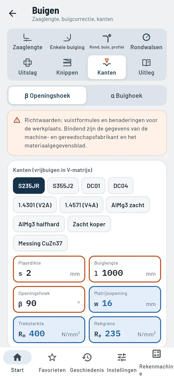 Gesello: buigen – kanten