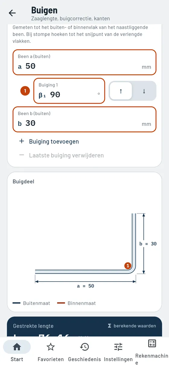 Gesello: buigen – zaaglengte buigdeel