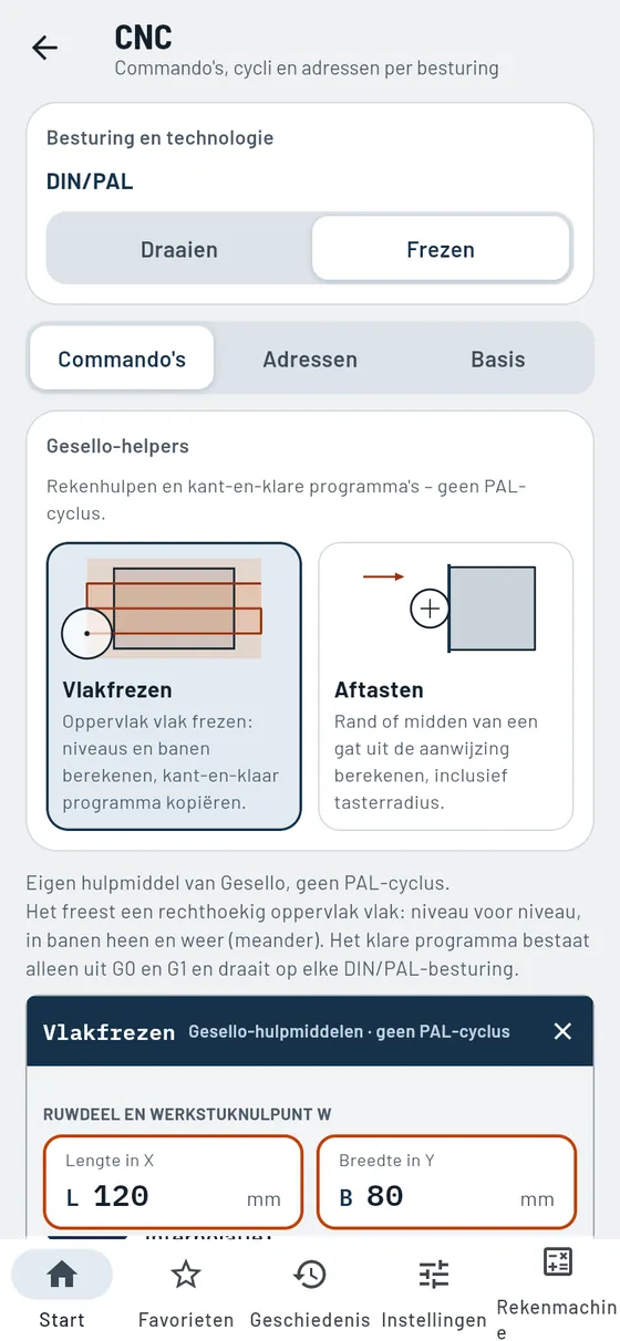Gesello: CNC – hulp: vlakfrezen