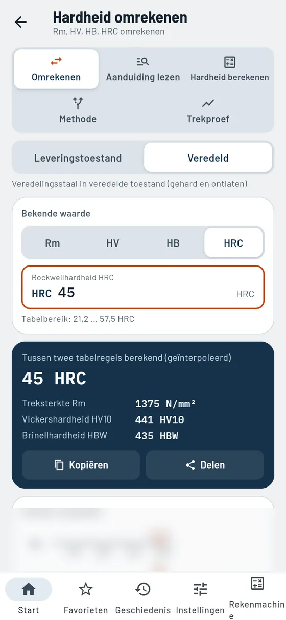 Gesello: hardheid omrekenen – hardheid omrekenen