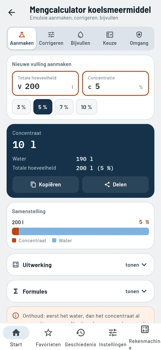 Gesello: koelsmeermiddel – nieuw aanmaken