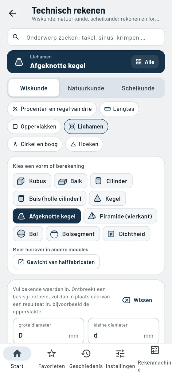 Gesello: technisch rekenen – lichamen berekenen