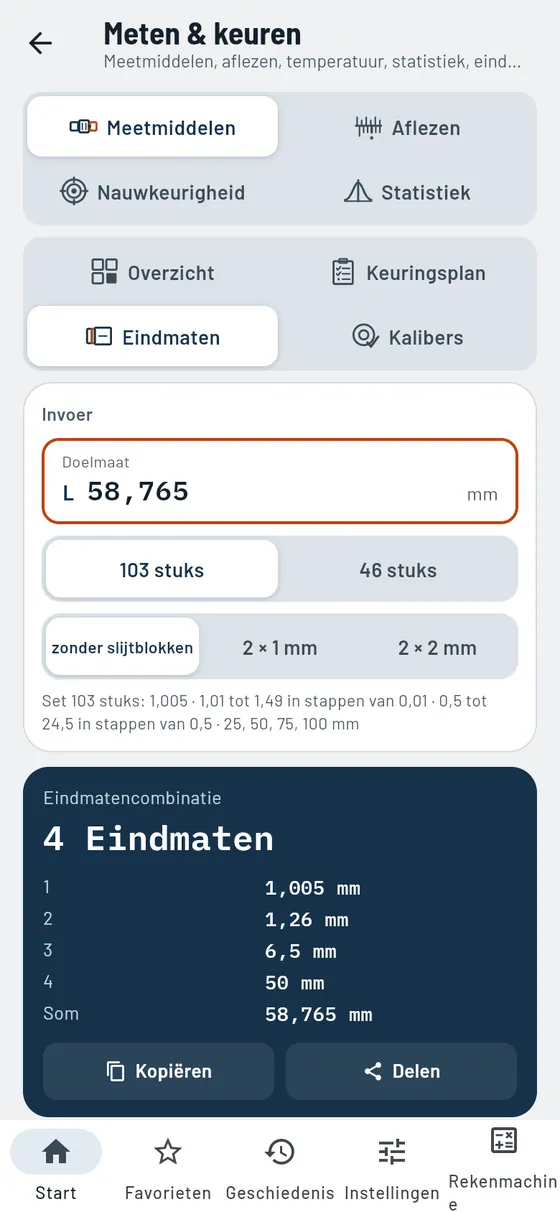 Gesello: meten & keuren – eindmaten combineren