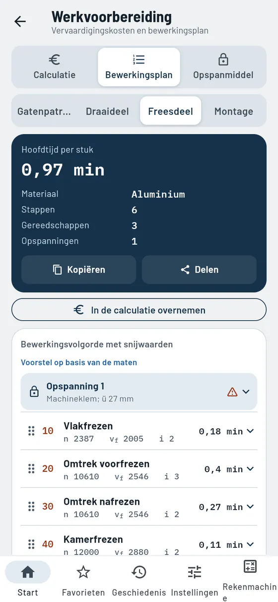 Gesello: werkvoorbereiding – bewerkingsplan freesdeel