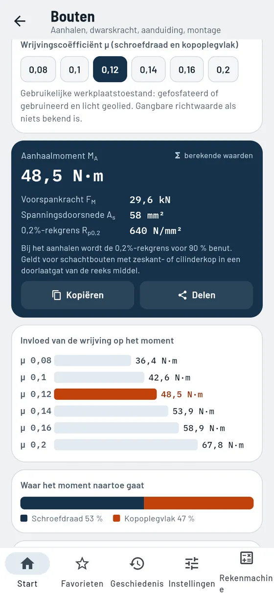 Gesello: bouten – aanhaalmoment M10 8.8