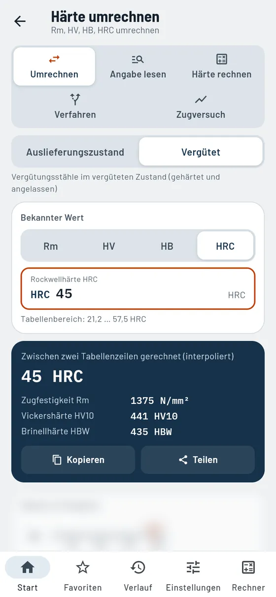 Gesello: Härte umrechnen – Härte umrechnen