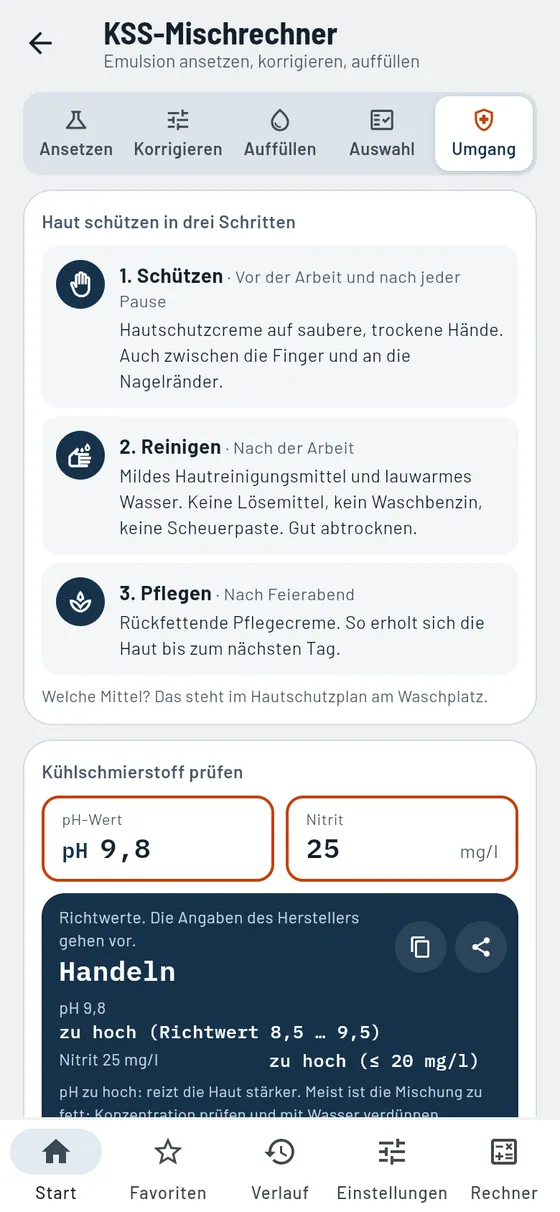 Gesello: Kühlschmierstoff – Pflege und Prüfwerte