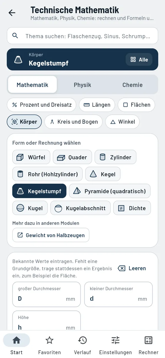 Gesello: Technische Mathematik – Körper berechnen