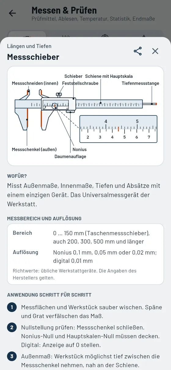 Gesello: Messen & Prüfen – Prüfmittel Messschieber