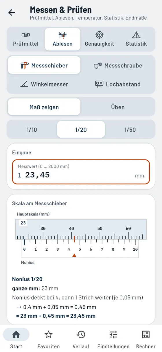 Gesello: Messen & Prüfen – Messschieber ablesen