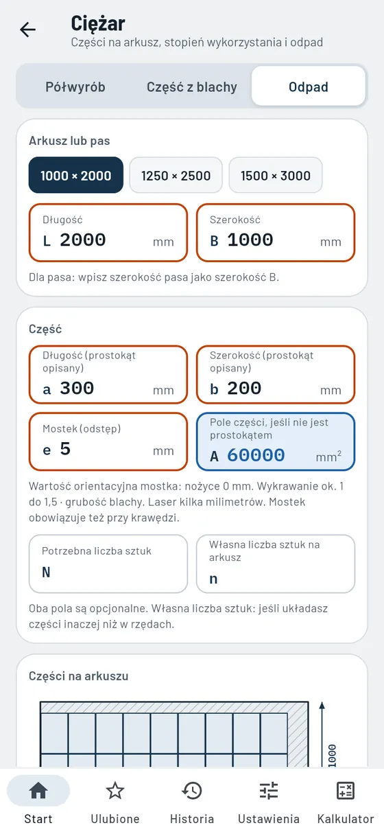 Gesello: Ciężar – odpad z arkusza
