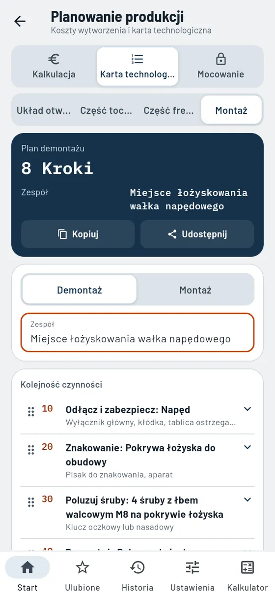 Gesello: Planowanie produkcji – montaż