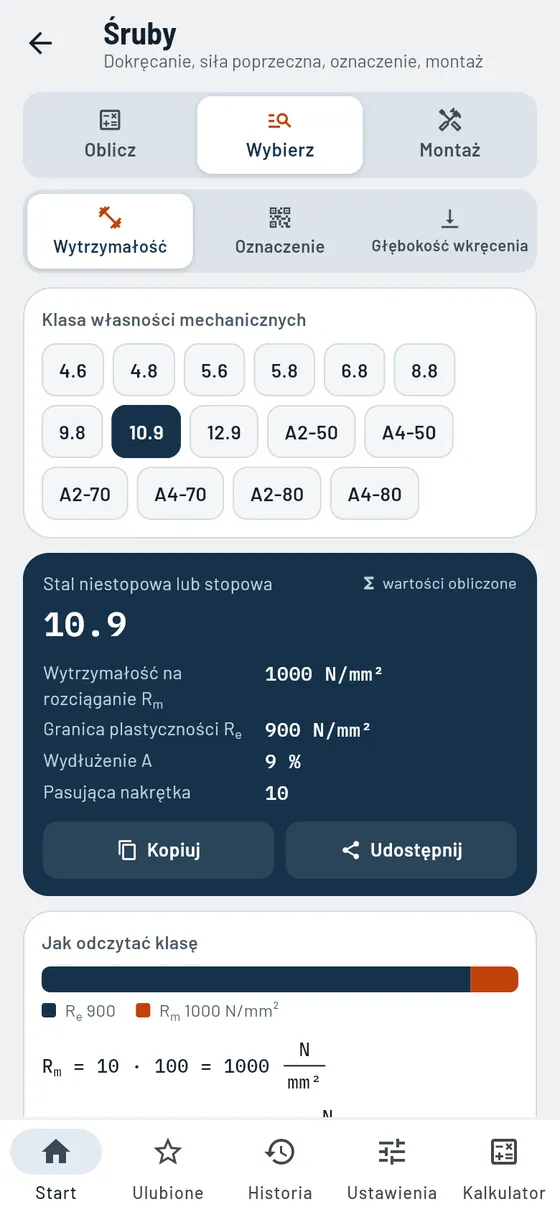Gesello: śruby – klasa wytrzymałości 10.9