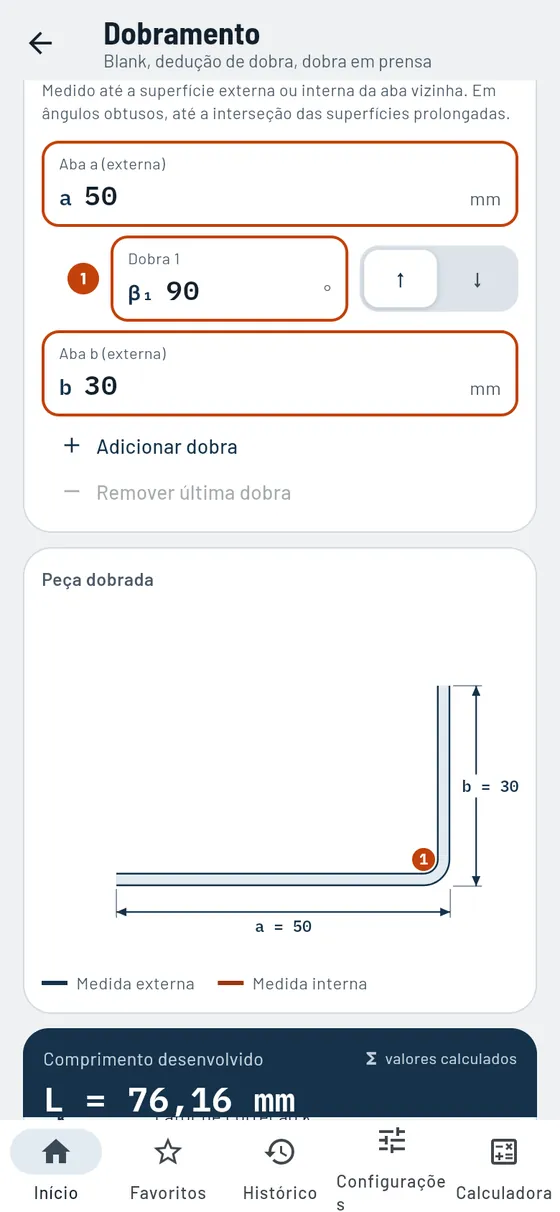 Gesello: Dobramento – Blank de peça dobrada