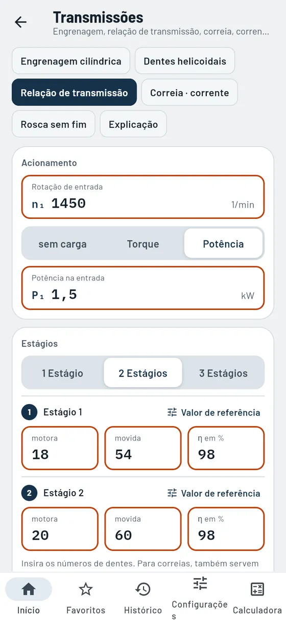 Gesello: Transmissões – Relação de transmissão