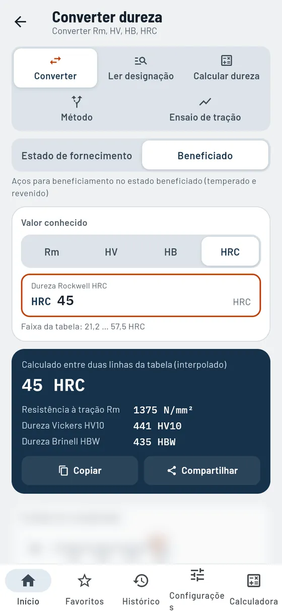 Gesello: Converter dureza – Converter dureza