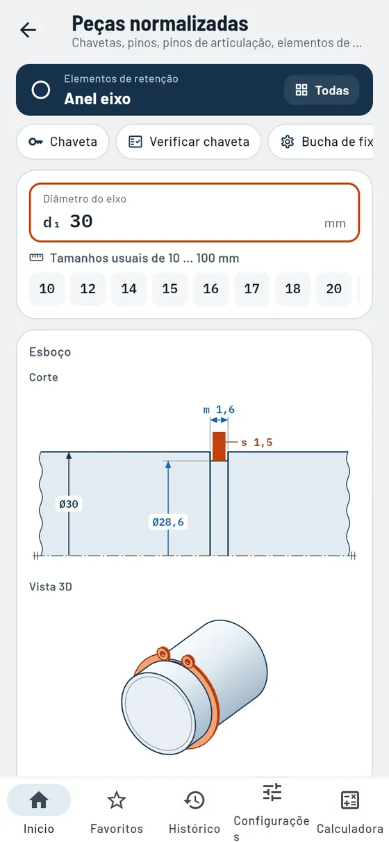 Gesello: peças normalizadas – anel elástico