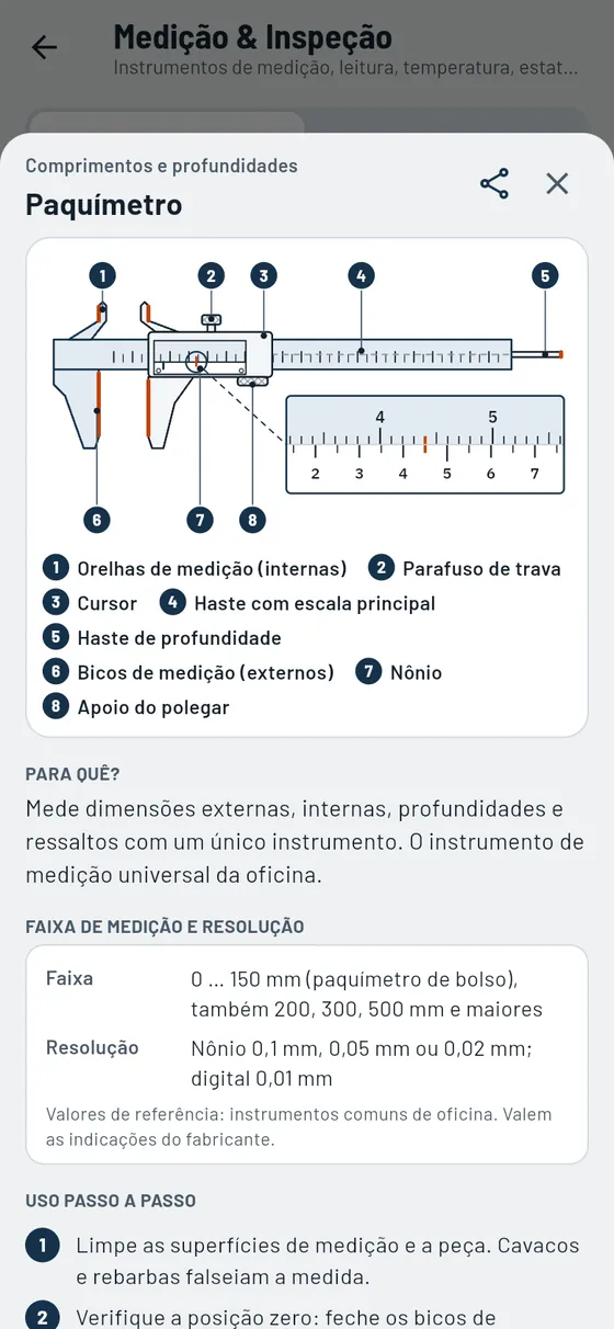 Gesello: medição e inspeção – instrumento de medição: paquímetro