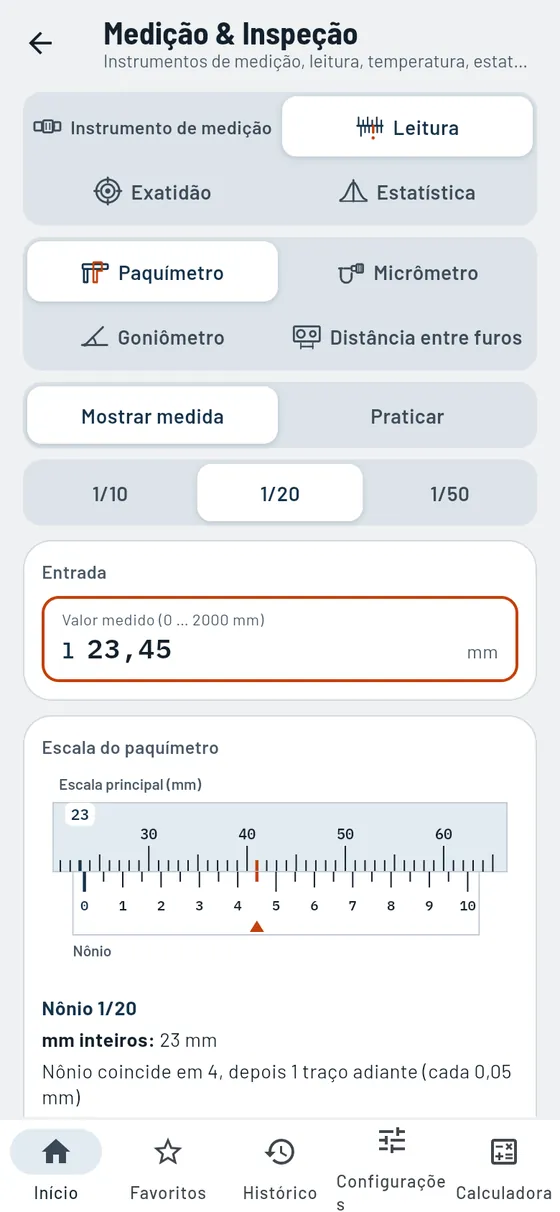 Gesello: medição e inspeção – ler o paquímetro