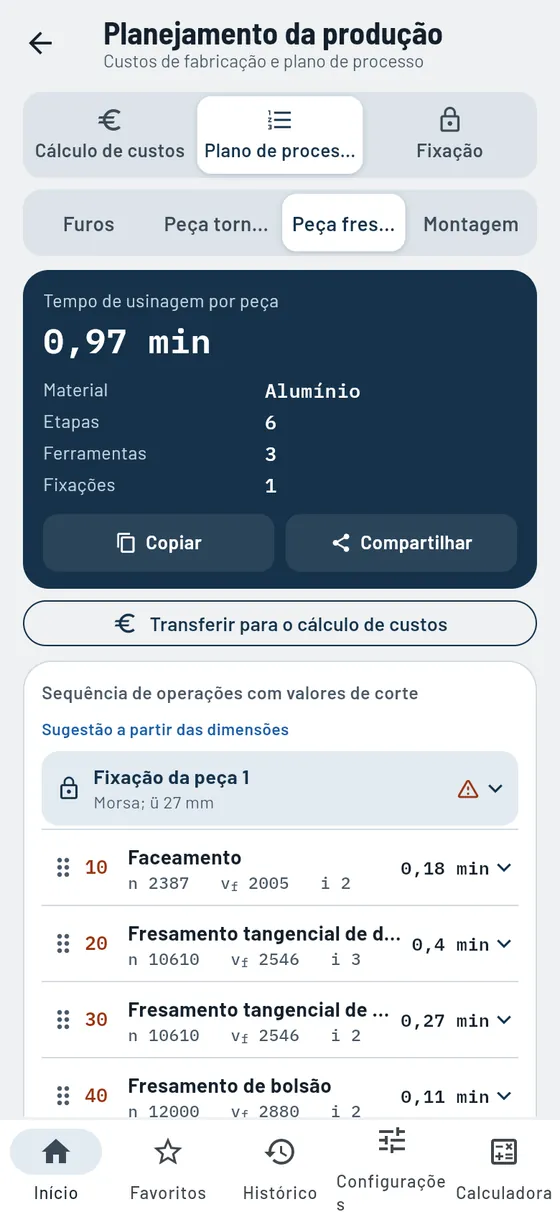 Gesello: Planejamento da produção – Plano de processo peça fresada
