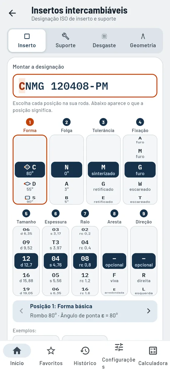 Gesello: insertos intercambiáveis